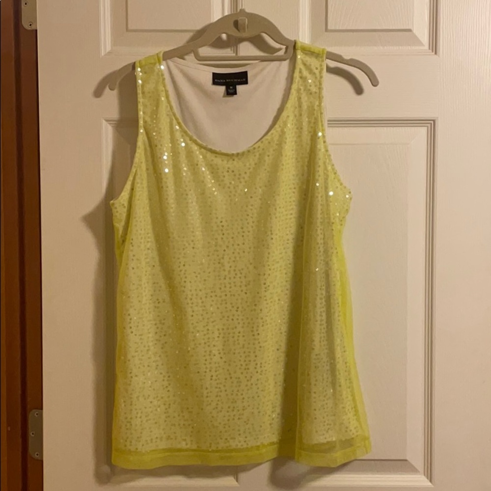 Lime green sequin tank